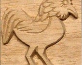 Carved Textile Stamp, African Rooster, Oshiwa Wood Printing Block, Item 10-24-12