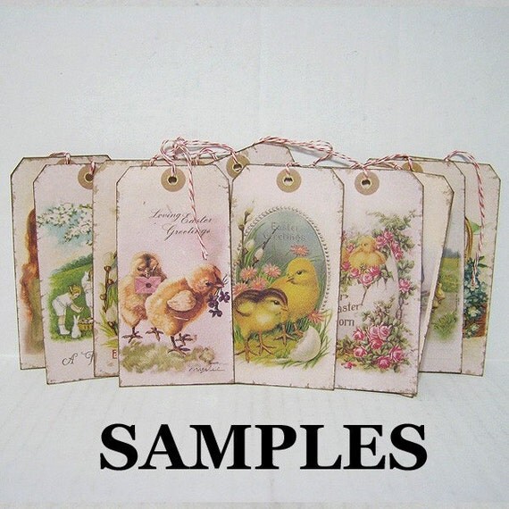 Vintage Shabby Easter Bunnies Chick Children Book ACEO card Labels Tea Party gift Hang Tags Digital Collage Sheet clip art Images Sh040