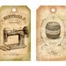 Vintage Shabby Chic Dress form Sewing machine Buttons thread Clothes pin Gift Price Tags Paris ACEO Cards Digital Collage Sheet Images Sh137