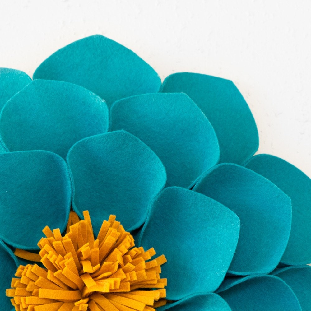Turquoise & Gold Wallflowers (set of 3)