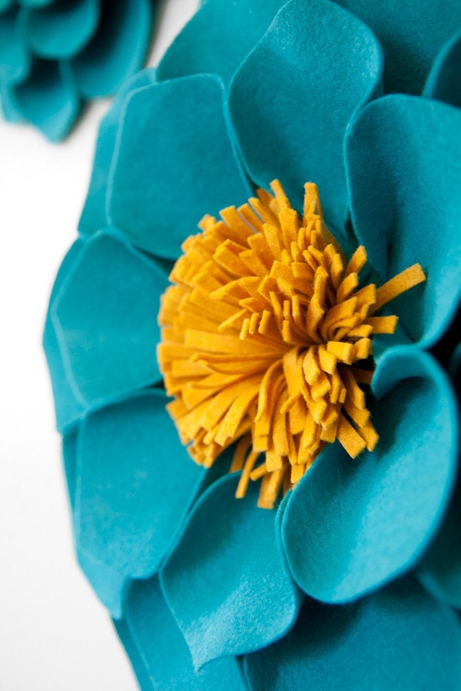 Turquoise & Gold Wallflowers (set of 3)