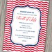 Customizable Red, White & Blue Chevron Zig Zag Stripe 4th of July, Birthday or Party Invitation - Digital File