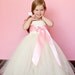Madelyn Flower Girl Tutu Dress with Customizable Sash
