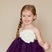 Plum Flower Girl Tutu Dress with Vintage Rose