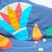 Patchwork Dress Mexican Inspired Kaftan Slate Blue Applique OSMF
