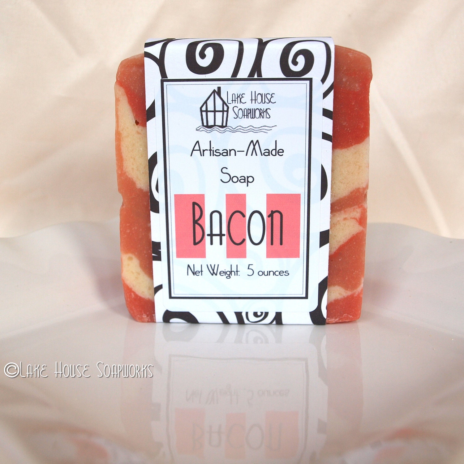 Bacon Cold Process Soap with Cocoa Butter and Avocado Oil - Vegan - Great Man Gift
