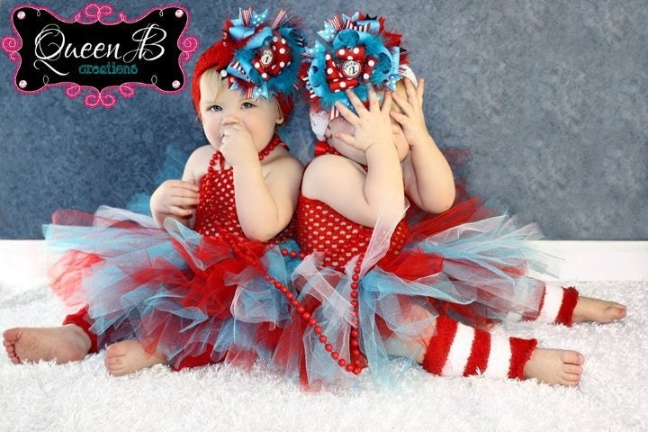 The Thing-lette- Thing 1 & Thing 2 Dr. Seuss Inspired Tutu Dresses (Size 9-12 Months, 12 Month, 18 Months or 24 Months)
