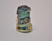 Space flight-lampwork glass focal bead-HANDMADE-SRA-OOAK-leteam