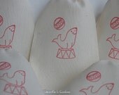 10 Red Circus Seal Muslin Drawstring Favor Bags 4x6 Il_170x135