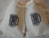 25 Pint of Beer Mug Favor Bags - Organic Muslin Cotton 3x5 inch gift bags Great for Birthdays or Weddings Il_170x135