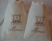 20 Merci Box of Chocolates Wedding Organic Muslin Cotton Favor Gift Bags - Great for Weddings, Parties, Bridal Showers 4x6 Il_170x135