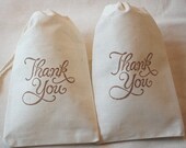 125 Rustic Fancy Thank You Organic Muslin Cotton Favor Gift Bags 4x6 Il_170x135
