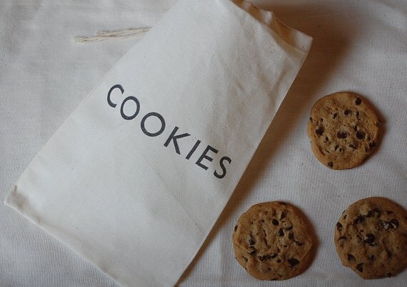 10 Large Cookie / Treat Gift Bags 6x10 - Organic Muslin Cotton Drawstring Bags - Great For Cookies Il_570xn