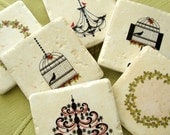 Christmas coasters set of 6 merry mod coasters