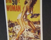 ATTACK of the  50 FT. WOMAN   sci fi  B-Movie 1956 movie poster postcard