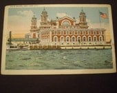 orig postcard ELLIS ISLAND Immigration Depot 1925