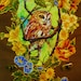 Holiday Sale75% Off Hooting Tooting Brown Canvas Handbag Hand Painted with Floral Fabric Applique Design