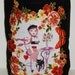 Paris Lovers Custom Canvas Tote Fantasy Hand Painted Fabric Applique Design