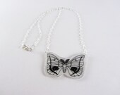 Luna Moth on a Silver Chain Necklace Pendant Charm Free Shipping