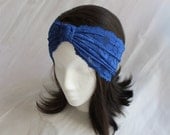 Lace Turban Headband in Royal Blue - Multiple styling options