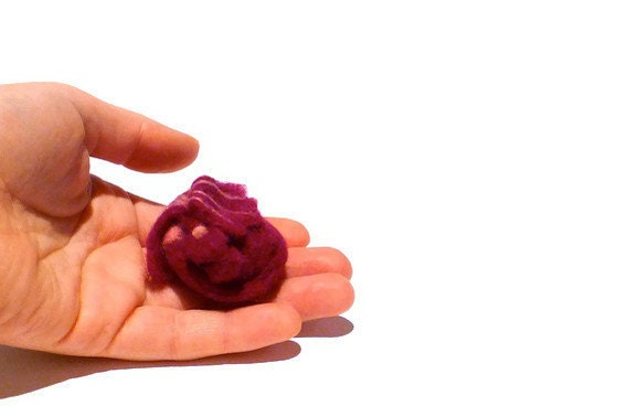 Purple Prussian Dragon - needlefelted sculpture of a sleeping dragon in pure woolmythological beast collectible soft sculpture