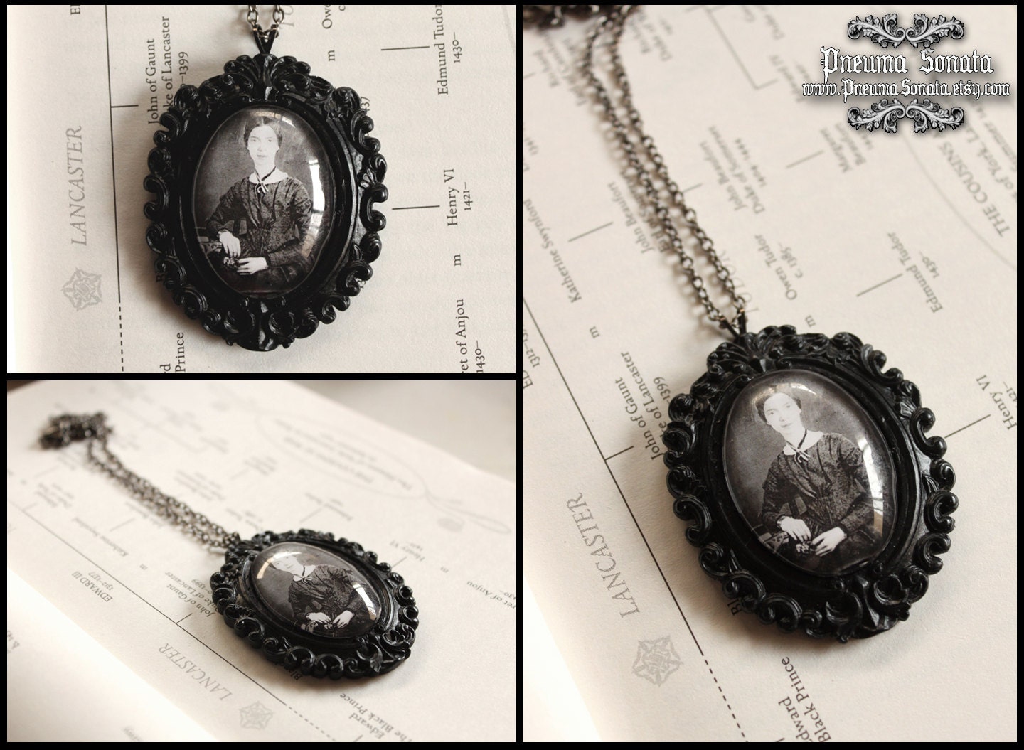 Gothic  Lady 1890 century - Cameo Necklace