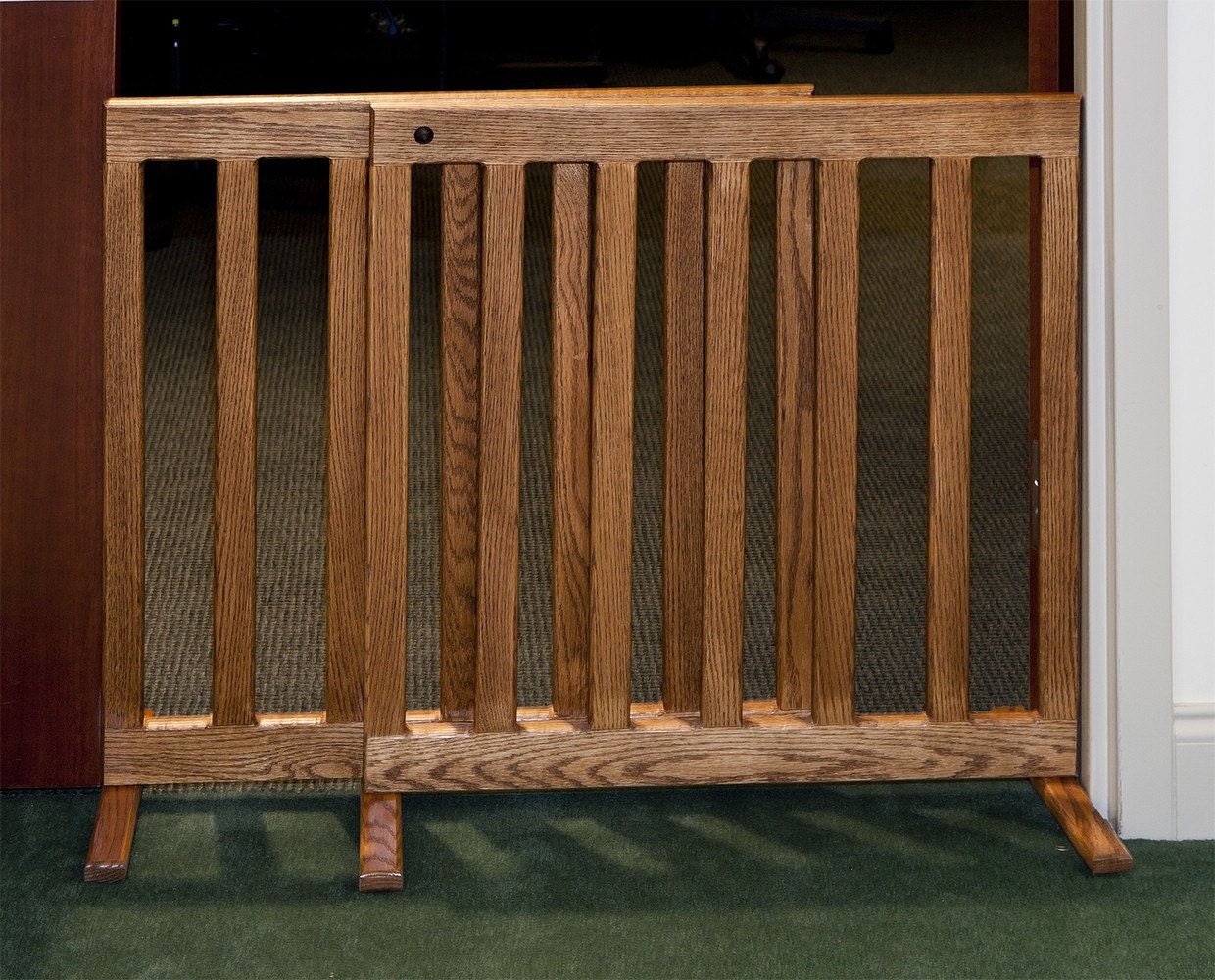 Expandable Gate 28 Inch Tall Oak or Maple Wood 60 Inch Wooden For Dog or Puppy
