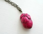 Hot Pink Bead Necklace - Bohemian Inspiration
