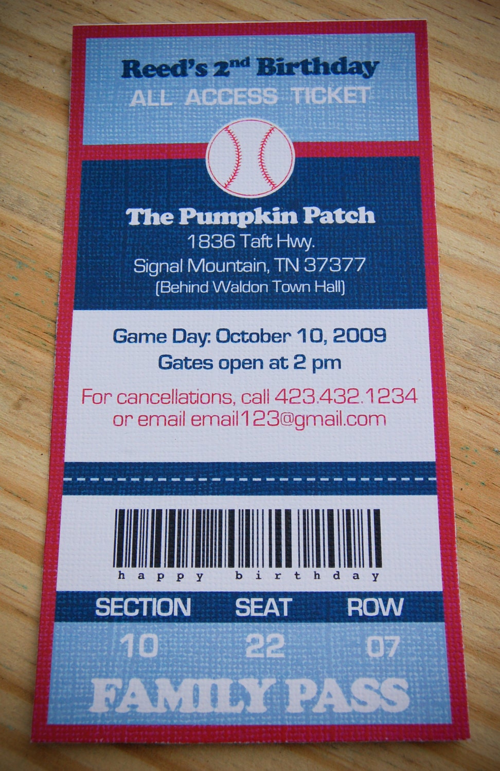 DIY Printable Invite - custom baseball birthday, invite, ticket, baby shower