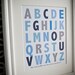 8x10 nursery print ABCs blue alphabet