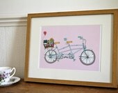Tandem Bicycle A4 art print