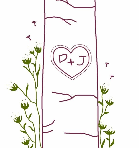 Carved Initials Print
