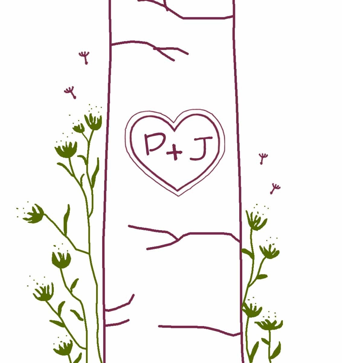 Carved Initials Print