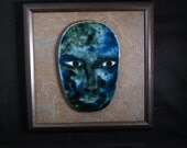 Hand painted glass face kiln fired.      "Let Me In"