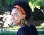 Red Black and Green crochet earrings