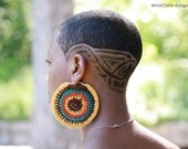 Crochet hoop earrings