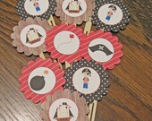 READY TO SHIP: Set of 12 Pirate Boy Collection Cupcake Toppers. Pirate Ship, Skull, Pirates, Treasure Chest, Bomb. Il_170x135