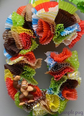 Custom Made Cupcake Liner Wreath Letter OR Number- You pick the colors, theme and decor. Can be personalized with name, too Il_170x135