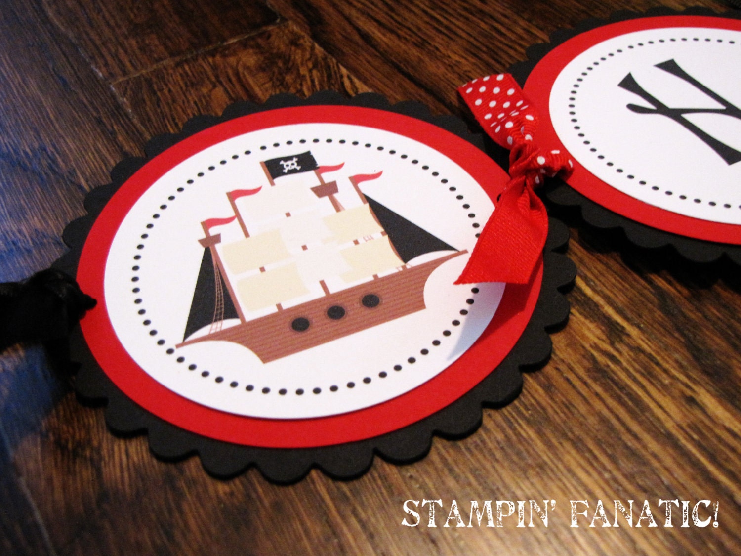 Pirate Boy Collection: Large Birthday Banner, fully customized. Pirate ship, Treasure Chest, Pirates, Bomb, Made-to-order. Il_570xn