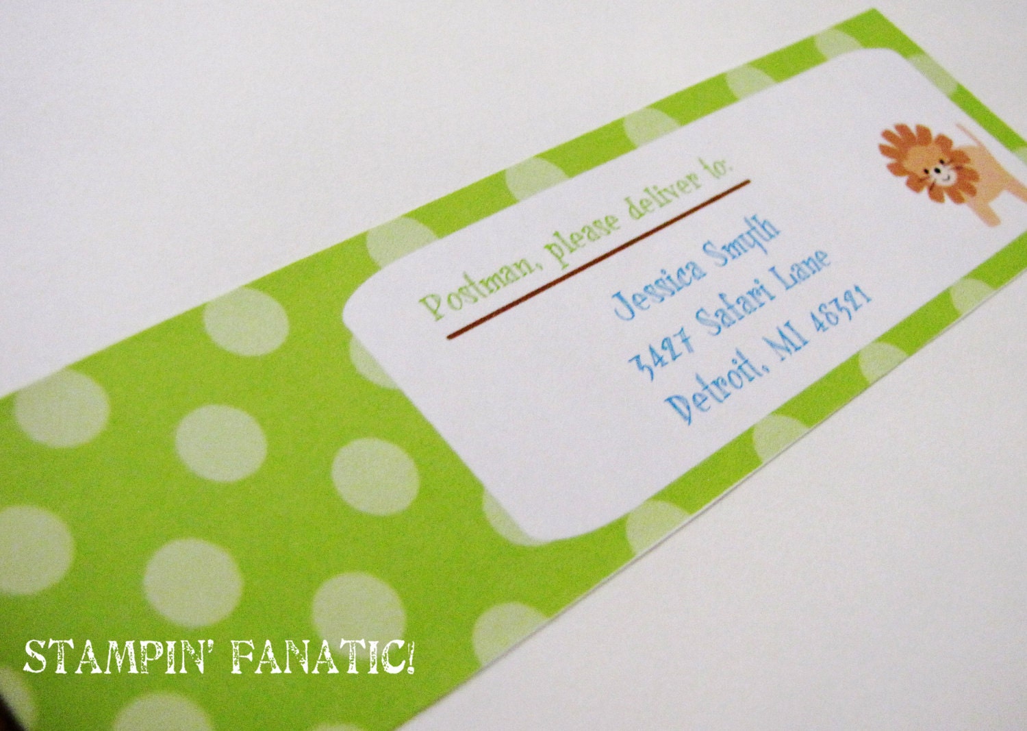 Safari Adventure Collection: Set of 12 Wrap Around Address Labels. Custom, personalized. Jungle Animals. Lion, elephant, green. Il_570xn
