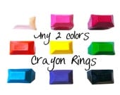 PREMADE Crayon rings set of 2 - choose your size: Kids, 5, 6, 7, or 8 - Custom Colors