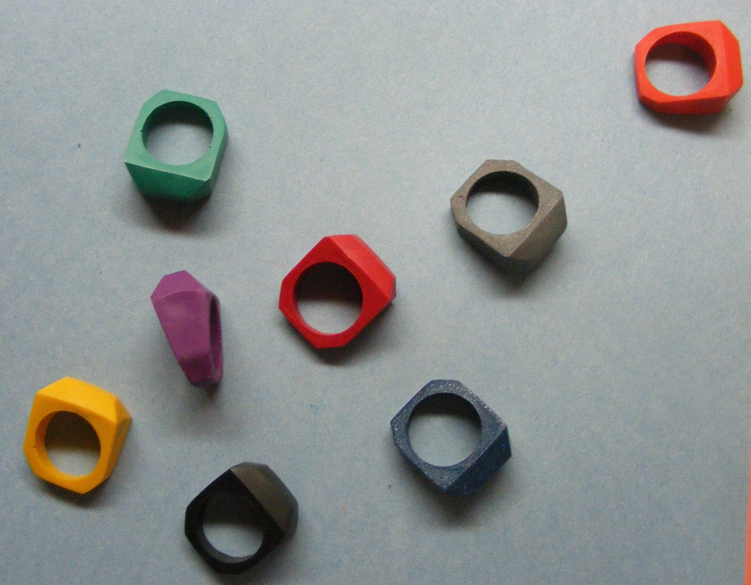 PREMADE Crayon Rings Set of 4 - Choose from Size: Kids, 5, 6, 7, 8 - You Choose Colors