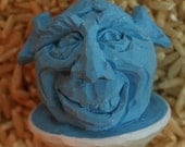 Blue Hand Carved Caricature Golf Ball
