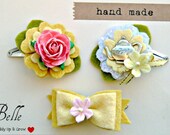 Felt Flower Hair Clip - Belle Inspired, Disney Princess