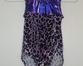 Matching girl and doll leotard in purple stretch velvet