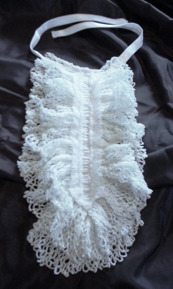 Etsy-Jabot - Handmade Jabot - OOAK Ruffled Jabot -  Women's Jabot - Men's Jabot - Doily Jabot - Victorian Jabot - Steampunk - Gothic Jabot