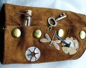Etsy Steampunk - Wrist Cuff-  Handmade - Leather Cuff -  Forearm Cuff - Steampunk Cuff - Unisex Cuff - Bracelet - Cuff - OOAK Cuff