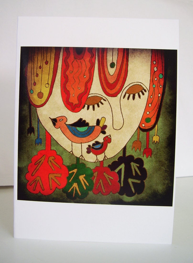 Girl in wonderland card