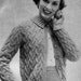 1950s Vintage Cable Knit Ladies Cardigan Sweater Button Down with Collar