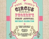 Vintage Circus or Carnival Invitation by FLIPAWOO - Customized Printable File